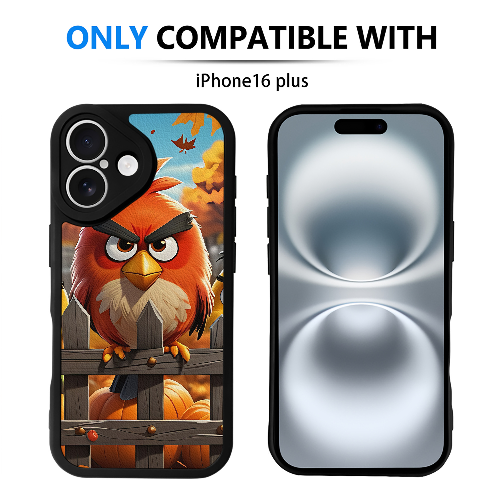 （画像用） Angry Birds アングリーバード 【iPhone 16シリーズ対応】シリコンスマホケース（レザー調） 材質：シリコン